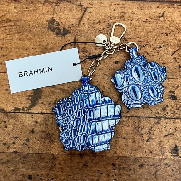 Brahmin Double Magnolia Tassel Coastal Blue Melbourne Bag Charm NWT MSRP:$125.00 - Picture 5 of 14